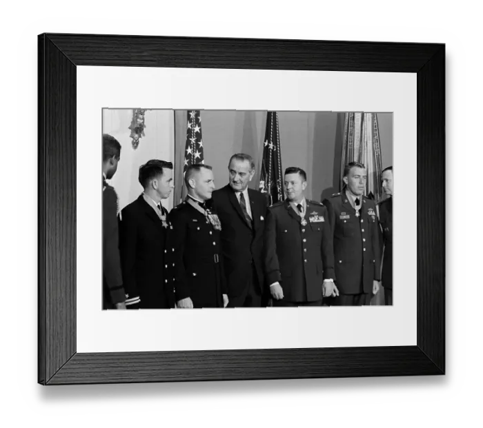 Framed Print : President Johnson and Medal of Honor Winners Framed Print : President Johnson and Medal of Honor Winners