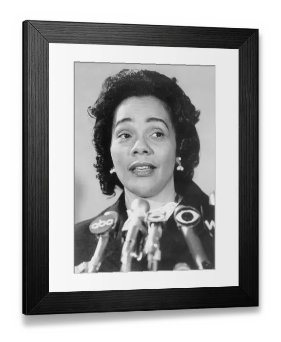 Framed Print : Activist Coretta Scott King Speaking at Microphones Framed Print : Activist Coretta Scott King Speaking at Microphones
