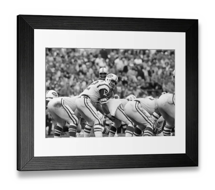 Framed Print : Joe Namath Calls Signals in Line-Up Framed Print : Joe Namath Calls Signals in Line-Up