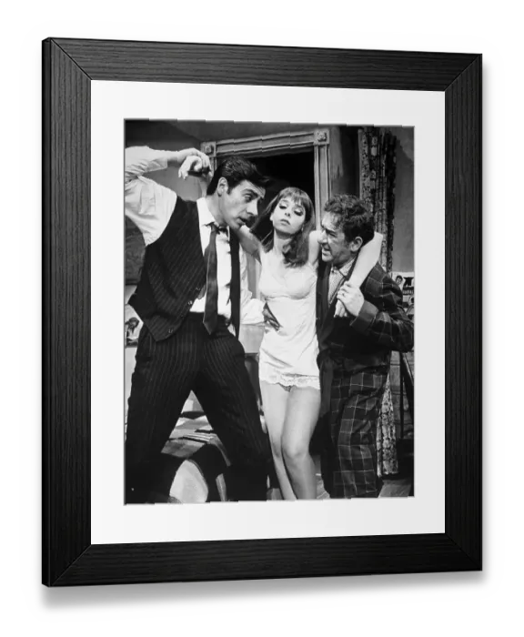 Framed Print : Jerry Orbach and A. Larry Haines Carrying Jill O'Hara