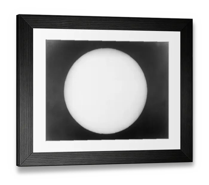Framed Print : Sun W / Sunspots - Dots On A White Circle Framed Print : Sun W / Sunspots - Dots On A White Circle