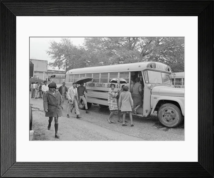 Framed Print : Students Boarding School Bus Framed Print : Students Boarding School Bus