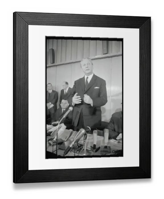 Framed Print : Kurt George Kiesinger Speaking to Audience Framed Print : Kurt George Kiesinger Speaking to Audience