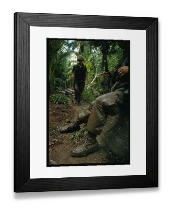 Framed Print : Troops Walking Down Trails