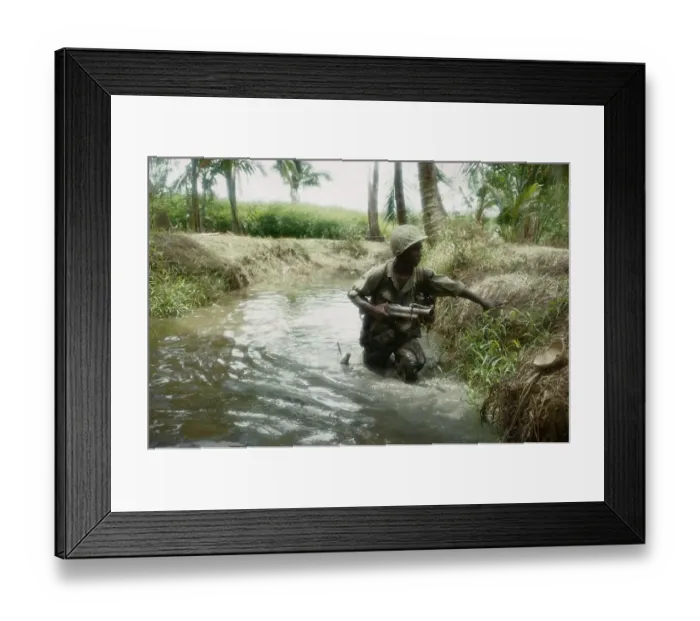 Framed Print : Troops Wading Through Water Framed Print : Troops Wading Through Water