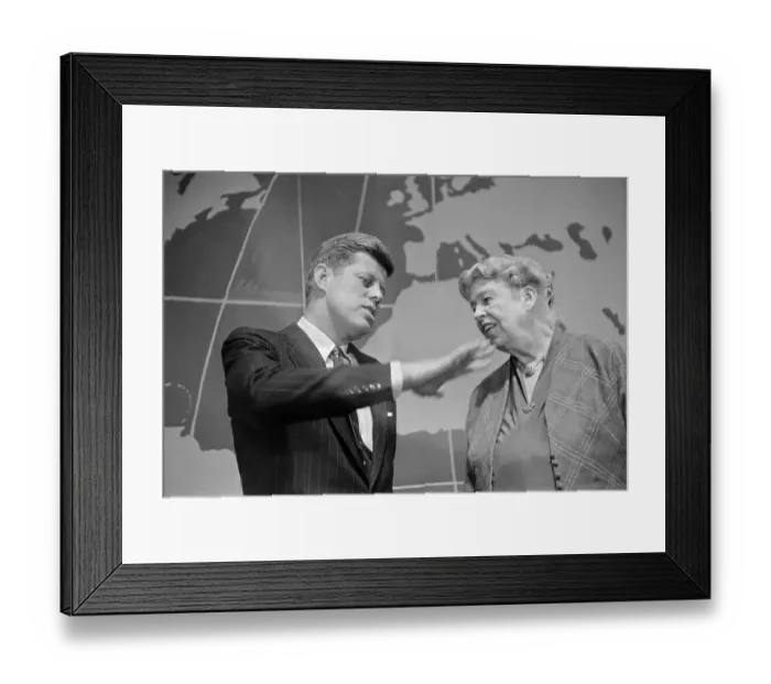 Framed Print : John F. Kennedy Talking with Eleanor Roosevelt Framed Print : John F. Kennedy Talking with Eleanor Roosevelt