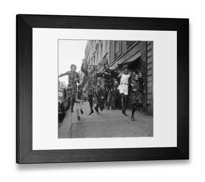 Framed Print : Men Jumping In Pierre Cardin Fashions Framed Print : Men Jumping In Pierre Cardin Fashions