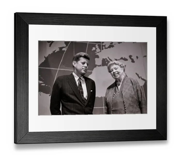 Framed Print : John F. Kennedy Talking with Eleanor Roosevelt Framed Print : John F. Kennedy Talking with Eleanor Roosevelt