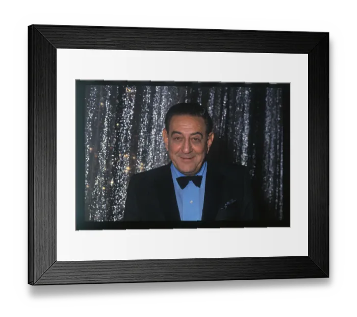 Framed Print : Guy Lombardo Standing in Front of Glittering Curtains Framed Print : Guy Lombardo Standing in Front of Glittering Curtains
