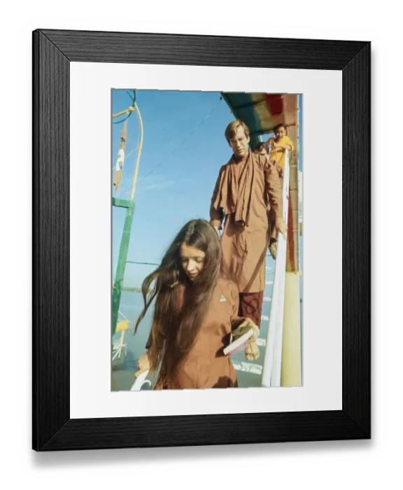 Framed Print : John Steinbeck IV and Chrystal Eastin Walk Down Stairs To Temple Courtyard Framed Print : John Steinbeck IV and Chrystal Eastin Walk Down Stairs To Temple Courtyard