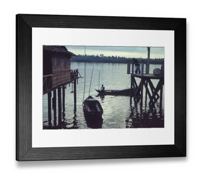 Framed Print : View Of House Attached To Cu Lao Island Built On Stilts
