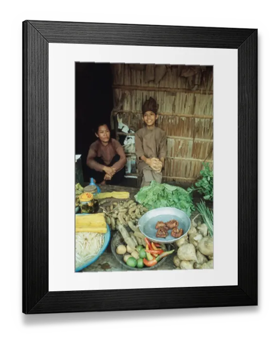 Framed Print : Residents Preparing Food On Island Framed Print : Residents Preparing Food On Island