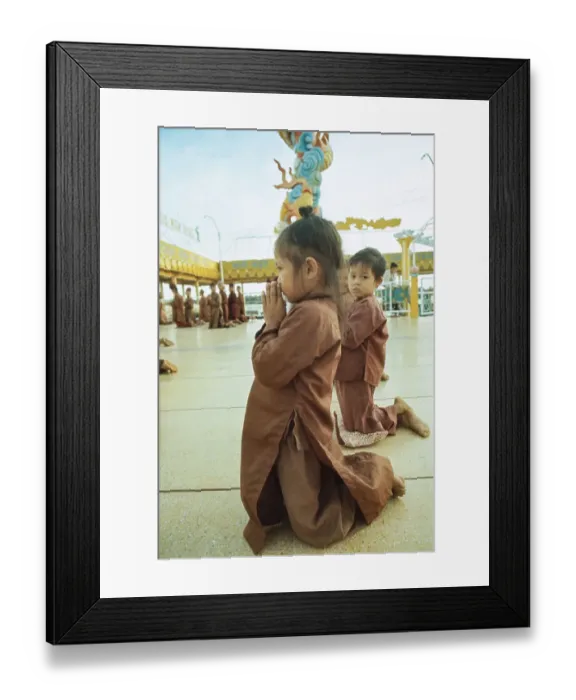 Framed Print : Children Kneeling In Prayer Framed Print : Children Kneeling In Prayer