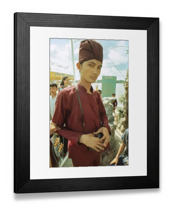 Framed Print : Monk On Cu Lao Island Framed Print : Monk On Cu Lao Island