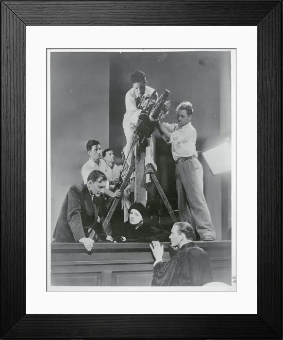 Framed Print : Director and Cameraman with Greta Garbo and Conrad Nagel Framed Print : Director and Cameraman with Greta Garbo and Conrad Nagel