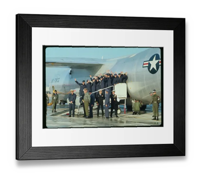 Framed Print : Entourage At Military Plane for Takeoff Framed Print : Entourage At Military Plane for Takeoff