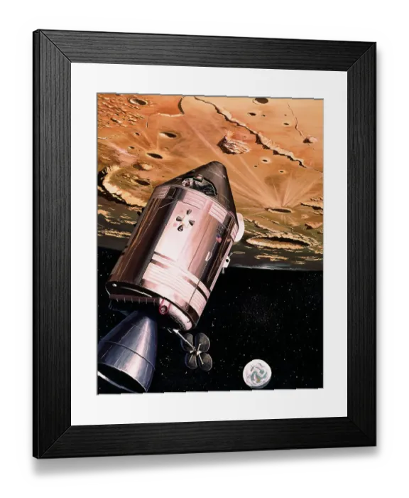 Framed Print : Illustration Showing Apollo 8 in Orbit Framed Print : Illustration Showing Apollo 8 in Orbit