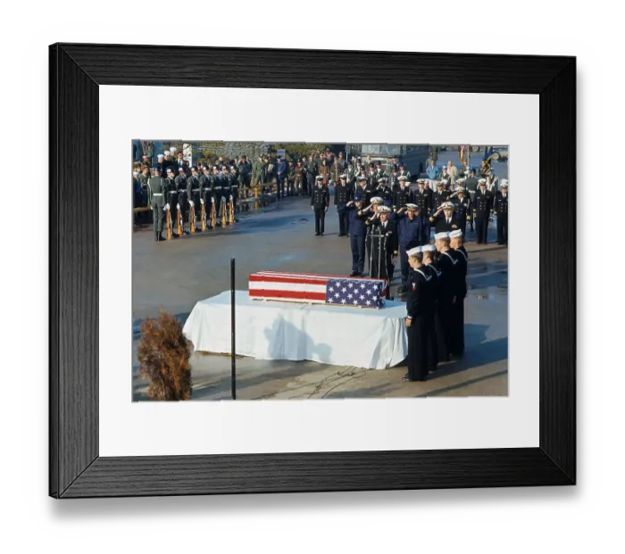 Framed Print : Navy Men Standing Near Flag Covered Casket of Duane Hodges Framed Print : Navy Men Standing Near Flag Covered Casket of Duane Hodges