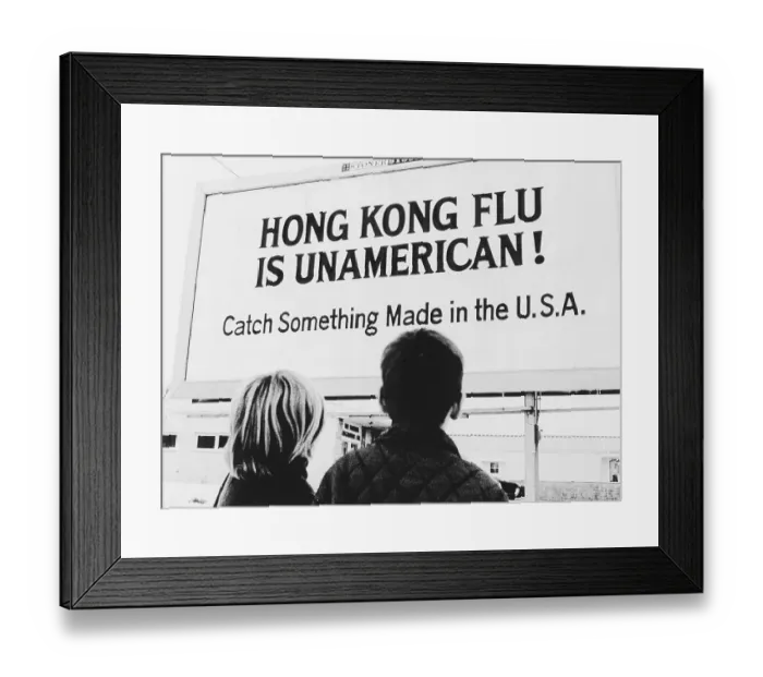 Framed Print : Hong Kong Flu Billboard Framed Print : Hong Kong Flu Billboard
