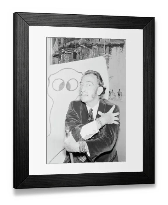 Framed Print : Salvador Dali Posing by Immortality Framed Print : Salvador Dali Posing by Immortality