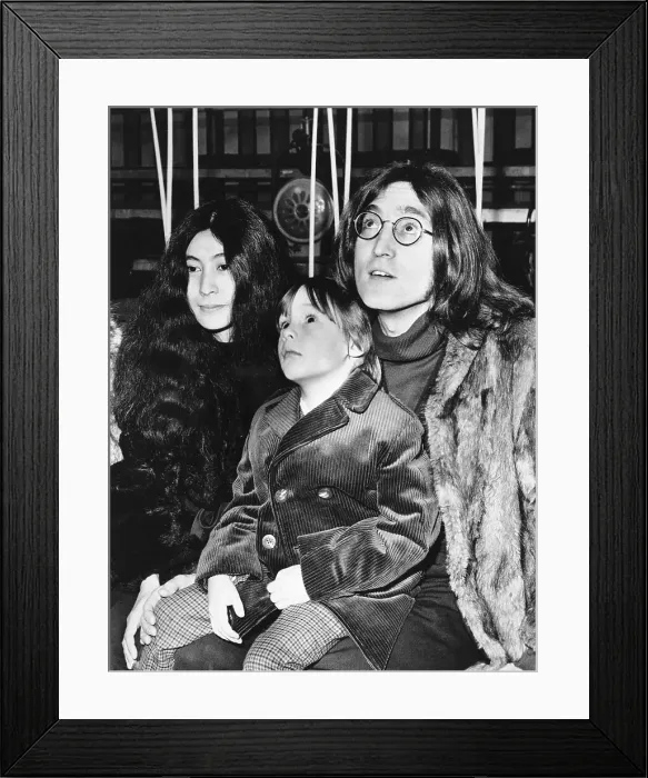Framed Print : John and Julian Lennon and Yoko Ono Framed Print : John and Julian Lennon and Yoko Ono