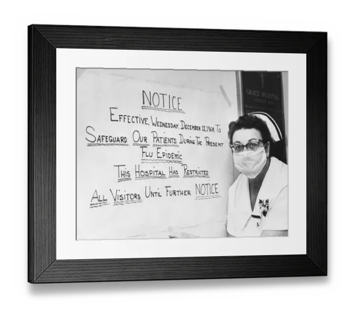 Framed Print : Nurse For Grace Hospital And Sign Framed Print : Nurse For Grace Hospital And Sign
