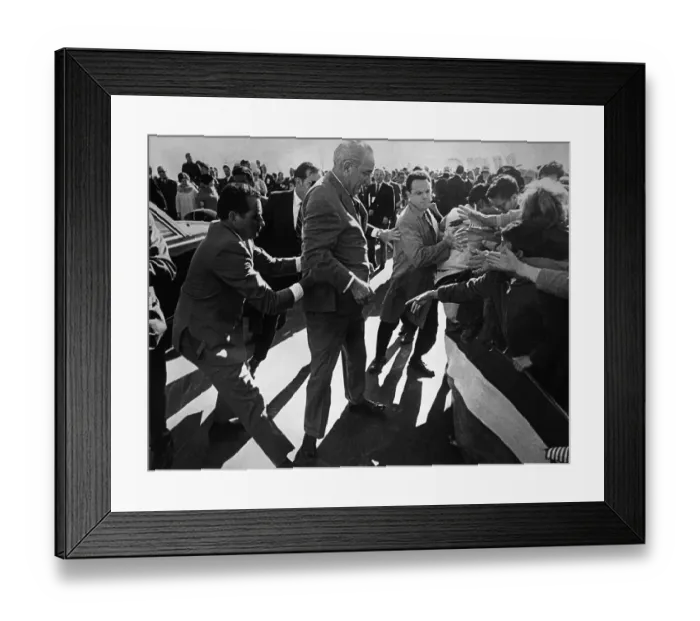 Framed Print : Agent Tugging on President Lyndon Johnson