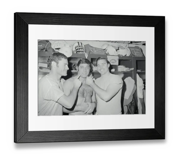 Framed Print : Joe Namath and Teammates in Locker Room Framed Print : Joe Namath and Teammates in Locker Room