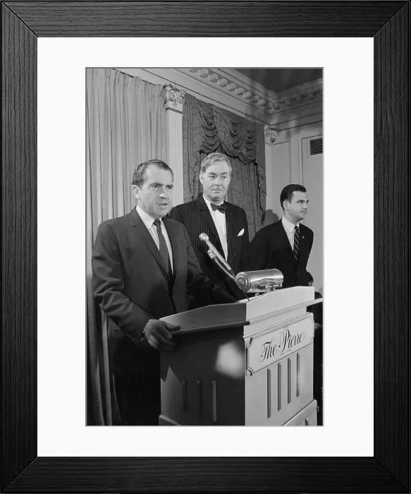 Framed Print : Richard Nixon Introducing Dan Moynihan Framed Print : Richard Nixon Introducing Dan Moynihan