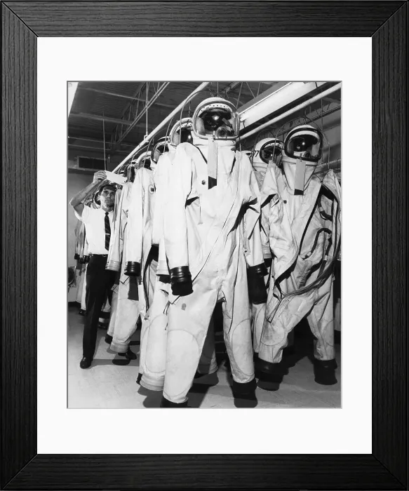 Framed Print : Protective Suits For Fuel Technicians Framed Print : Protective Suits For Fuel Technicians