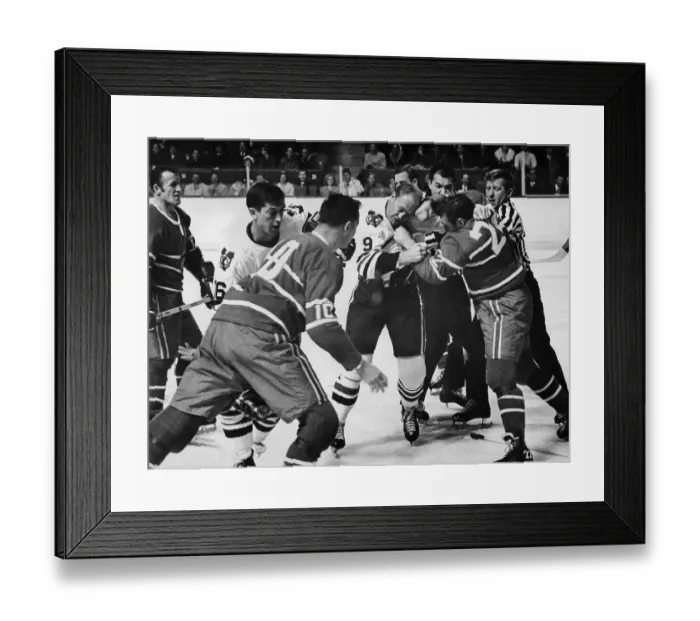 Framed Print : Bobby Hull Fighting in Hockey Game Framed Print : Bobby Hull Fighting in Hockey Game