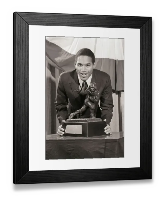 Framed Print : O. J. Simpson with Heisman Trophy Framed Print : O. J. Simpson with Heisman Trophy