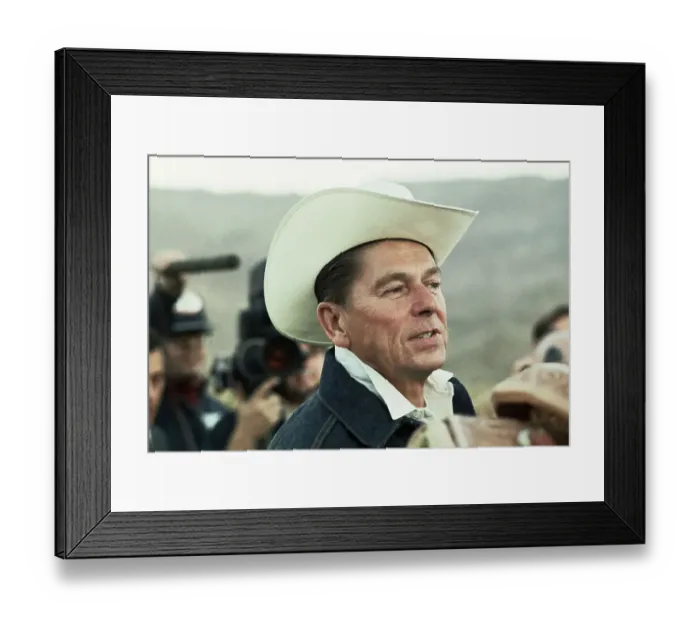 Framed Print : Ronald Reagan Wearing Cowboy Hat Framed Print : Ronald Reagan Wearing Cowboy Hat
