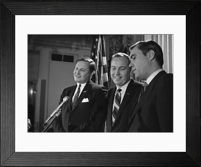 Framed Print : President Nixon's New Aides at Press Conference Framed Print : President Nixon's New Aides at Press Conference