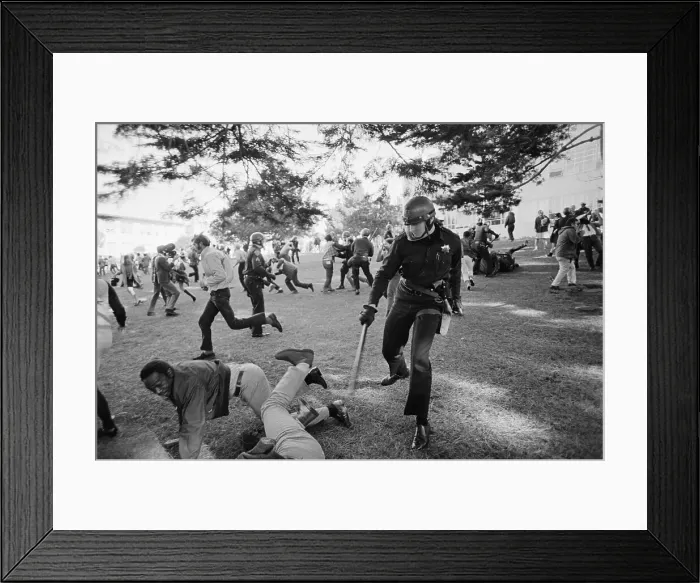 Framed Print : Policemen Breaking up Demonstration Framed Print : Policemen Breaking up Demonstration