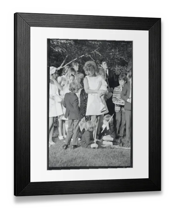 Framed Print : Ethel Kennedy Holding Daughter at Robert F. Kennedy Burial Site Framed Print : Ethel Kennedy Holding Daughter at Robert F. Kennedy Burial Site