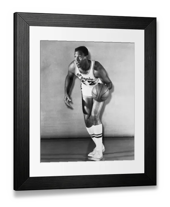 Framed Print : Elgin Baylor Dribbling Basketball Framed Print : Elgin Baylor Dribbling Basketball