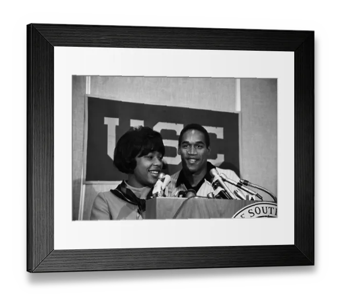 Framed Print : Usc O.J. Simpson And Wife Margaret Framed Print : Usc O.J. Simpson And Wife Margaret