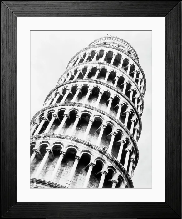 Framed Print : Leaning Tower of Pisa from Below Framed Print : Leaning Tower of Pisa from Below