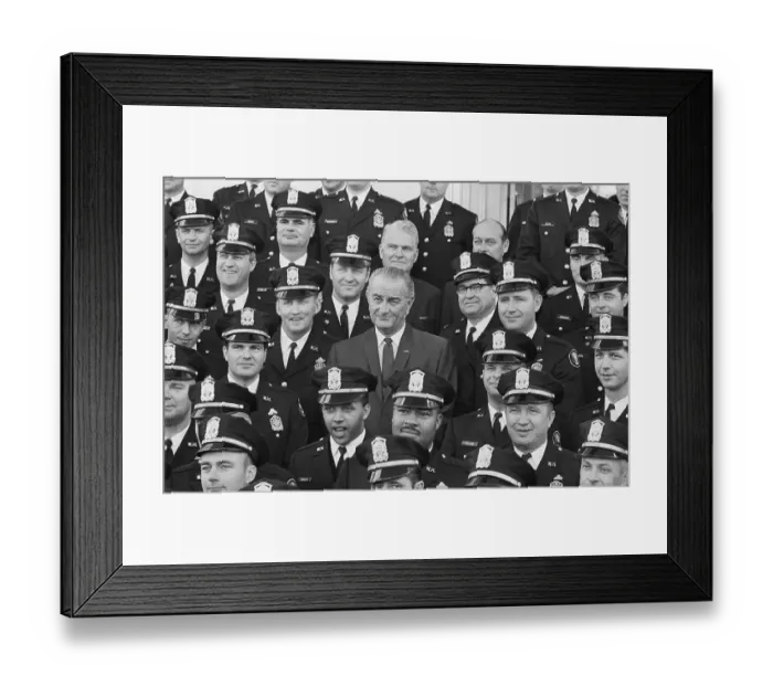 Framed Print : President Lyndon Johnson and White House Police Framed Print : President Lyndon Johnson and White House Police