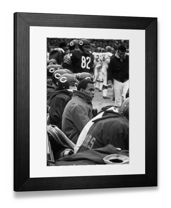 Framed Print : Chicago's Gale Sayers Sits on the Bench After a Knee Injury Framed Print : Chicago's Gale Sayers Sits on the Bench After a Knee Injury