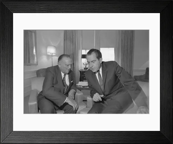 Framed Print : J. Edgar Hoover Conferring with President Elect Richard Nixon Framed Print : J. Edgar Hoover Conferring with President Elect Richard Nixon