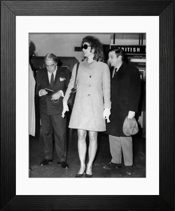 Framed Print : Aristotle and Jacqueline Onassis Walking Together at Airport