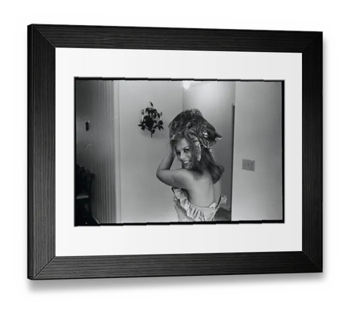 Framed Print : Cat on Ann-Margret's Head Framed Print : Cat on Ann-Margret's Head