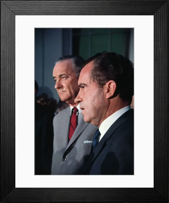 Framed Print : Richard Nixon with Lyndon Johnson Framed Print : Richard Nixon with Lyndon Johnson