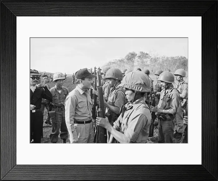 Framed Print : South Vietnamese President Congratulating Soldiers Framed Print : South Vietnamese President Congratulating Soldiers