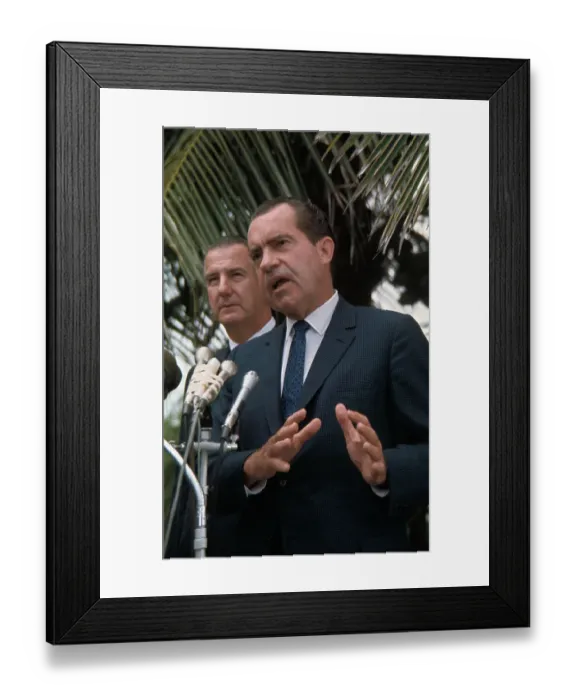Framed Print : Richard Nixon Speaking at News Conference Framed Print : Richard Nixon Speaking at News Conference