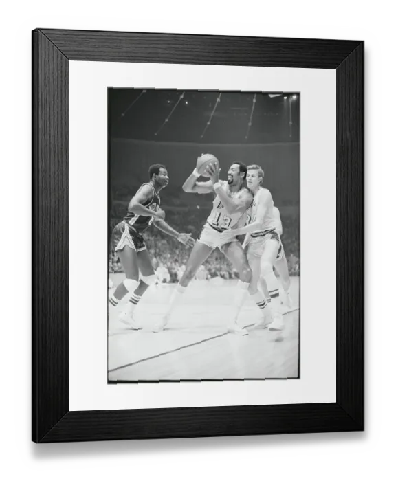 Framed Print : Wilt Chamberlain Stealing the Rebound