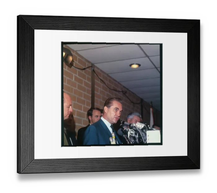 Framed Print : Wallace Talking With Reporters