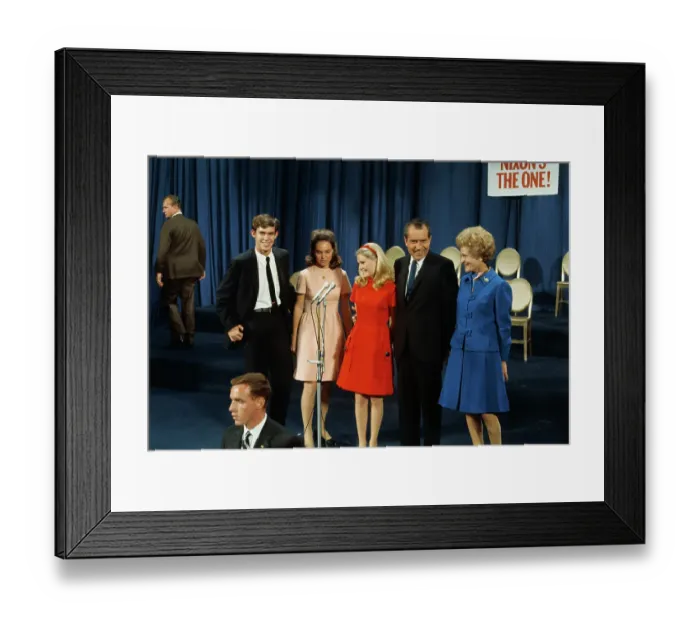 Framed Print : Richard Nixon and Family Meeting with the Press Framed Print : Richard Nixon and Family Meeting with the Press